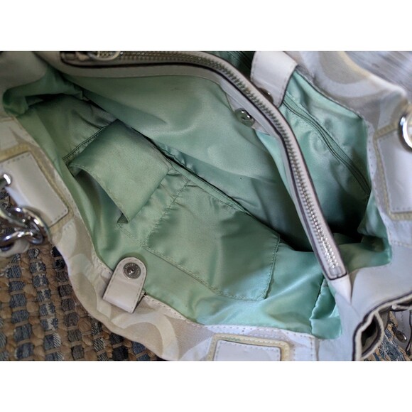 Coach Op Art Peyton Carryall Satchel Bag Tote 14515 Purse Handbag Cream Beige Ja - Picture 2 of 12